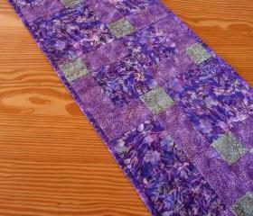 Quilted Table Runner Purple Passion