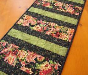 Paisley Striped Quilted Table Runner