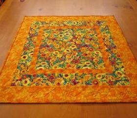 Quilted Table Topper Floral Frenzy