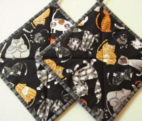 Pot Holders - Happy Cats