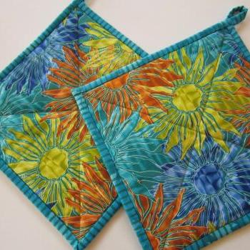 Pot Holders Sunburst Flower